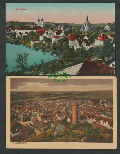 139269 2 AK Ravensburg Panorama 1924 Waldsee 1924