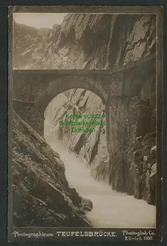 139397 AK Photoglob Zürich 1897 Teufelsbrücke Gottard Furka Grimsel Reusstal