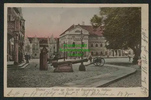 139342 AK Wismar Partie am Markt Hauptwache Rathaus 1925