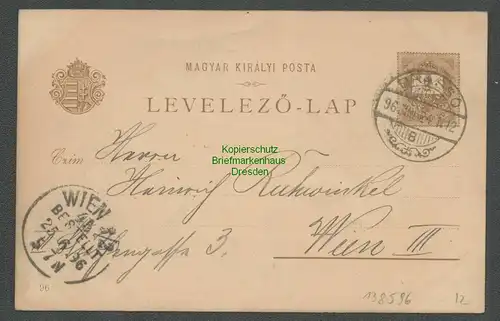 138596 AK Esztergom Litho Privatganzsache Visegrad 1896