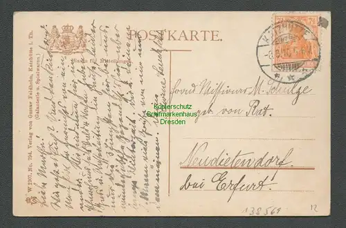 138569 AK Katzhütte Oberes Schwarzatal 1916 Blick vom Bismarckdenkmal