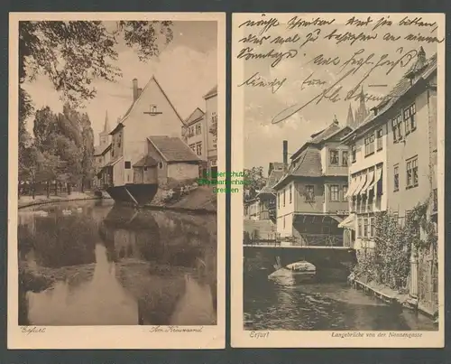 138597 2 AK Bund Heimatschutz Erfurt 1927 Langebrücke Nonnengasse Am Kreuzsand