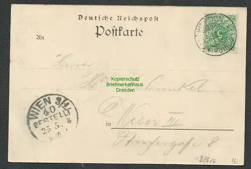 138626 AK Werden an der Ruhr Federlitho 1898 Cafe Restaurant Fritz Abt Schloss