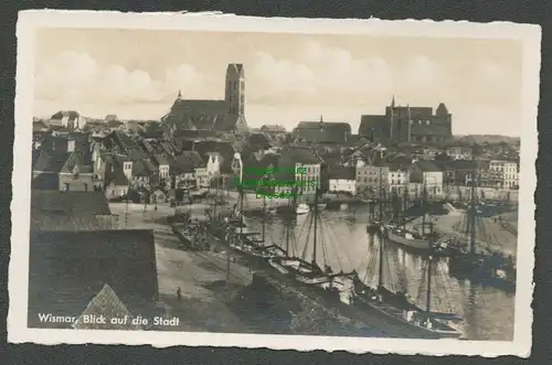 138839 AK Wismar Blick auf die Stadt um 1940