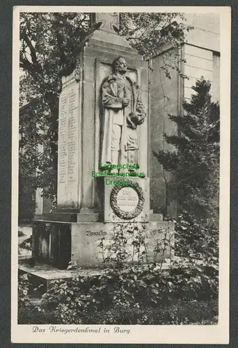 138940 AK Das Kriegerdenkmal in Burg bei Magdeburg