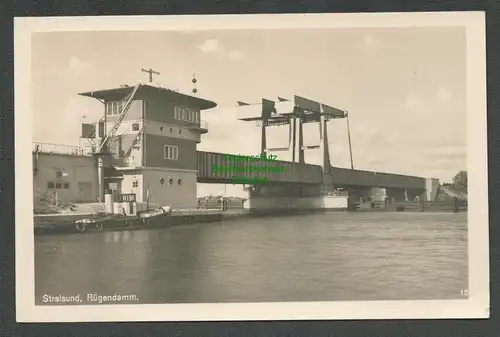 138832 AK Stralsund Rügendamm Brücke Fotokarte um 1935 Ziegelgrabenbrücke
