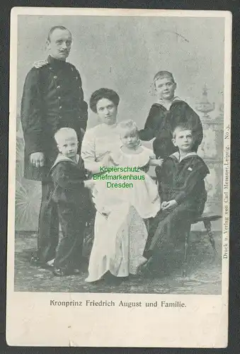 138820 AK Kronprinz Friedrich August  und Familie 1903 Kötzschenbroda