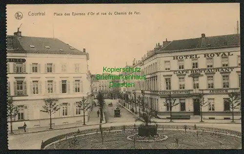 139076 AK Kortrijk Courtrai Westflandern Belgien 1915 Place des Eperons Hotel Ro