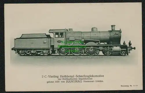 139052 AK 2 c Vierling Heißdampf Schnellzuglokomotive Hanomag Hannover Linden