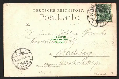 138272 AK Meierei im Lössnitzgrunde 1903 Gasthaus Restaurant Saal