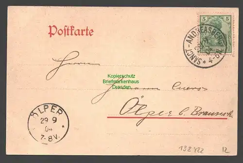 138422 AK Sankt Sanct St. Andreasberg 1904 Villa Reinecke und Teichanlagen