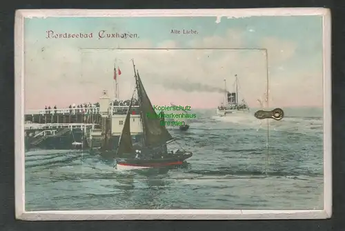 138508 AK Nordseebad Cuxhaven Alte Liebe innenliegendes Leporello 1908