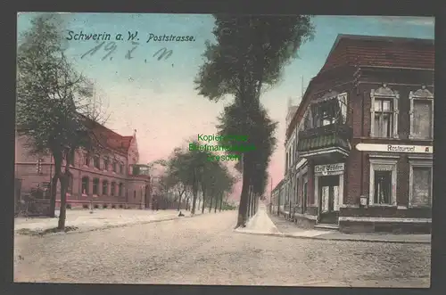 138415 AK Skwierzyna Schwerin an der Warthe 1911 Poststrasse Restaurant Vedder