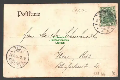 138306 AK Niederwiesa 1904 Bahnhof Verlag Secher Oberwiesa