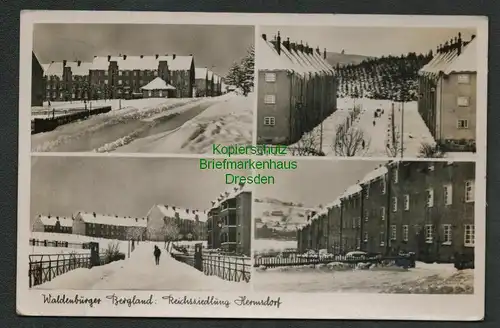 137929 AK Waldenburger Bergland Reichssiedlung Hermsdorf Winter Fotokarte 1942