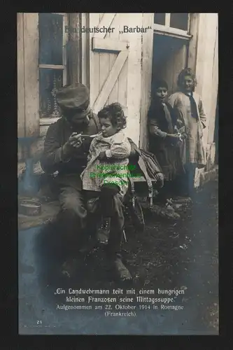 138039 AK Fotokarte 1. Weltkrieg 1914 Landwehrmann Franzose Romagne
