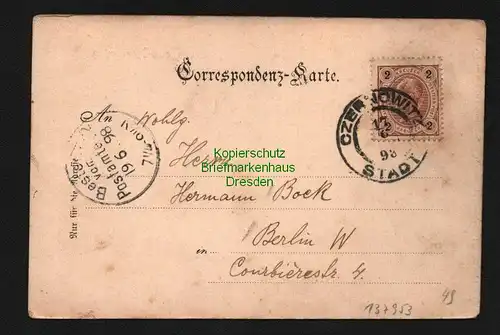 137953 AK Bukowina Czernowitz 1898 Tschernowitz gr. Or. Oberrealschule