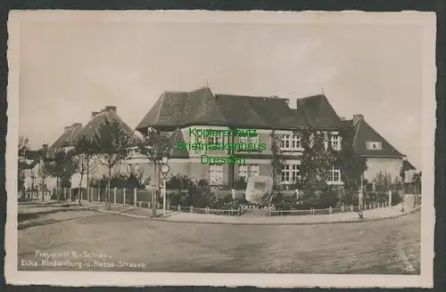 137660 AK Freystadt Niederschlesien Fotokarte 1940 Hindenburgstraße Hessestraße