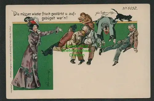 137571 AK Künstlerkarte um 1900 Humor Trinkgelage Rausch Kater Die müssen wieder