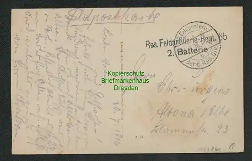 137861 AK Volltreffer einer 12 cm Granate in Riesentanne vor Riga Feldpost 1916