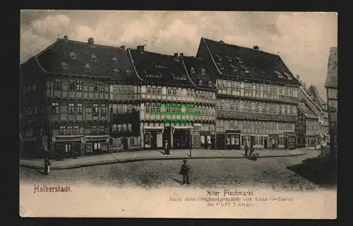 138025 AK Halberstadt Alter Fischmarkt um 1910 Verlag R. Lederbogen