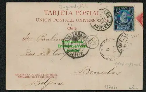 137691 AK Constitucion Chile La Costa III Jugendstil 1905 Valparaiso n. Brüssel