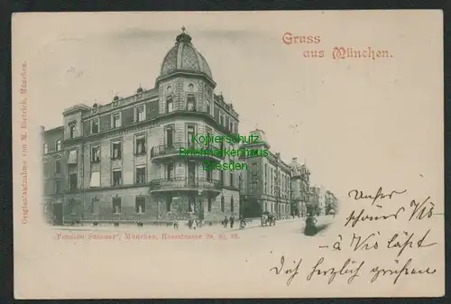 137757 AK München 1899 Pension Sussner Hessstrasse 28 - 32