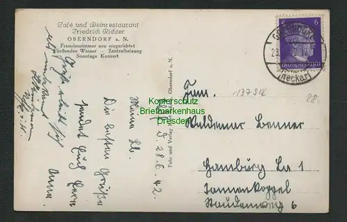137912 AK Oberndorf am Neckar Cafe Richter Weinstube Spital-Straße 1942