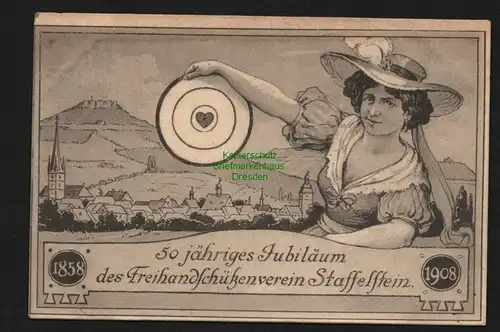 136723 AK 50 jähriges Jubiläum Freihandschützenverein Staffelstein 1858 - 1908
