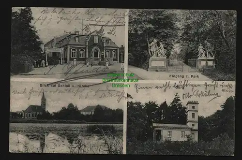 136157 AK Groß Kühnau Großkühnau Dessau 1911 Gasthaus Waldschlösschen Schloß