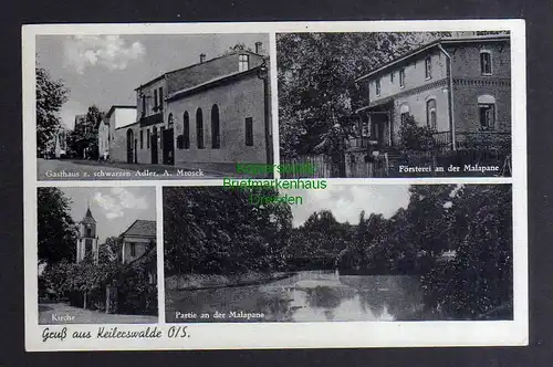 135339 AK Keilerswalde O/S. 1939  Gasthaus zum schwarzen Adler Försterei Kirche