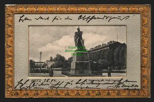134877 AK Metz Passepartout 1904 Esplanade Ney Denkmal