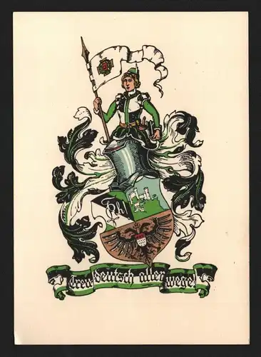 134802 AK Rheinstein Köln Claudiusstr. 1 Studentika Burschenschaft Wappen