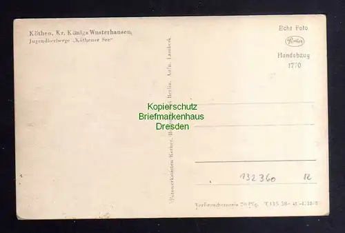132360 AK Köthen Kr. Königs Wusterhausen Märkisch Buchholz Jugendherberge 1954