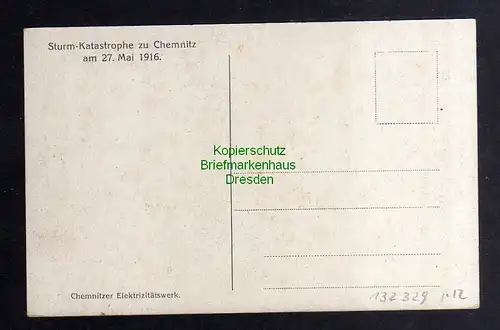 132329 AK Sturm Katastrophe zu Chemnitz 1916 Chemnitzer Elektrizitätswerk