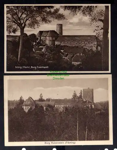 132383 2 AK Belzig Mark Burg Eisenhardt 1928 Burg Rabenstein Fläming Gasthaus