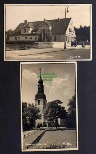 132365 2 AK Hohen Neuendorf Bahnhof Fotokarte Kirche