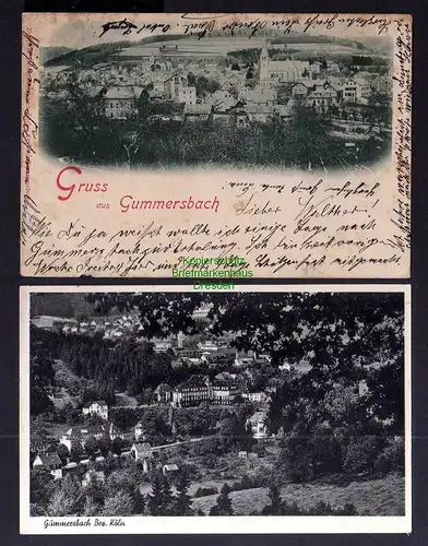 130354 2 AK Gummersbach Panorama 1901 Bez. Köln 1955