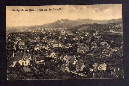 130336 AK Wernigerode am Harz um 1920 Blick von der Sennhütte