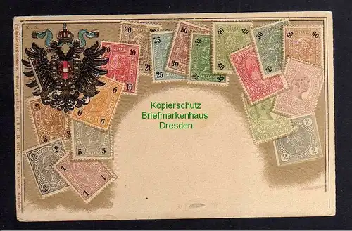 129732 AK Philatelie Postkarte Österreich Wappen geprägt