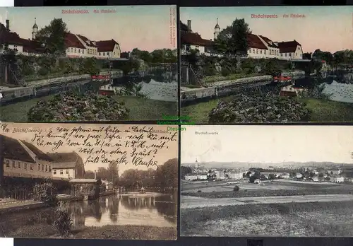 129705 4 AK Bischofswerda Am Mühlteich 1909 Panorama