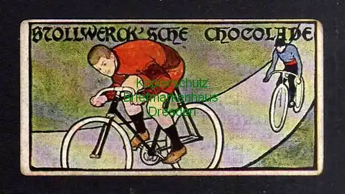 129782 Stollwerck Sammelbild Adler Cacao Gruppe 43 No. 3 Fahrrad Radrennen