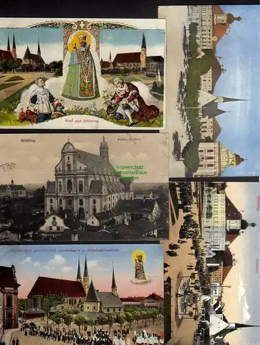 129846 5 AK Altötting Gnadenkapelle 1926 Kapellplatz 1919 Basilika St. Anna 1916