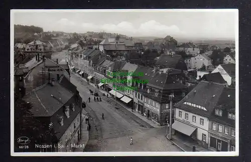 129279 AK Nossen Markt um 1930 Fotokarte Restauration Bäckerei Schützel