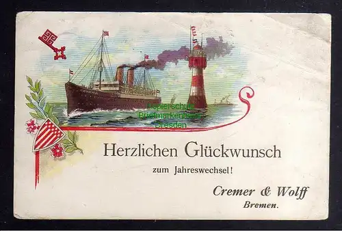 129304 AK Cremer & Wolff Bremen Neujahr Glückwünsche