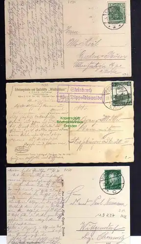 129237 3 AK Dippoldiswalde 1930 Windischhaus Landpoststempel Steinbruch