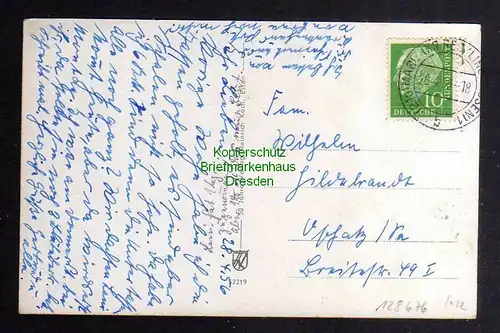 128676 AK Marl i. W. Amtshaus Rathaus Schwimmbad Loemühle Post Chem. Werke 1956