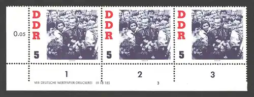 2108 DDR DV 863 DZ 1-3 FN 3 postfrisch ** ungefalten Zähnungsvariante Wolf