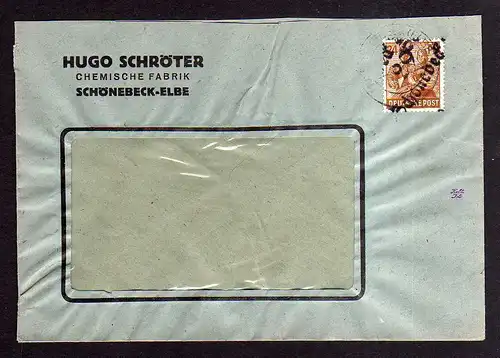 h878 Brief Handstempel Bezirk 29 Schönebeck 2.7.48 24 Pfennig Chemische Fabrik S