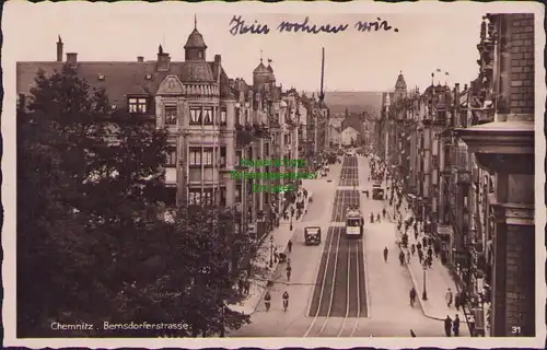 157896 AK Chemnitz 1936 Bernsdorferstraße